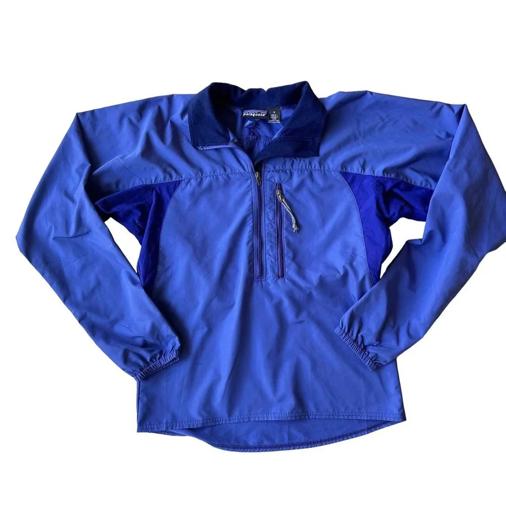 Patagonia Windbreaker Rain Jacket Unisex Small Blue Stetch Panels Zippe… - Picture 3 of 12